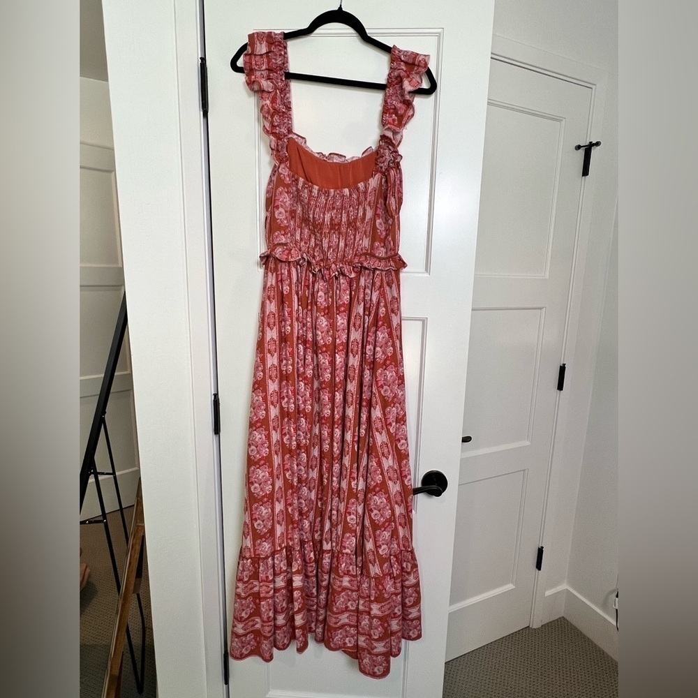 House of Harlow Helena Maxi Dress in Terracotta Pink Floral (Medium) - Picture 6 of 6